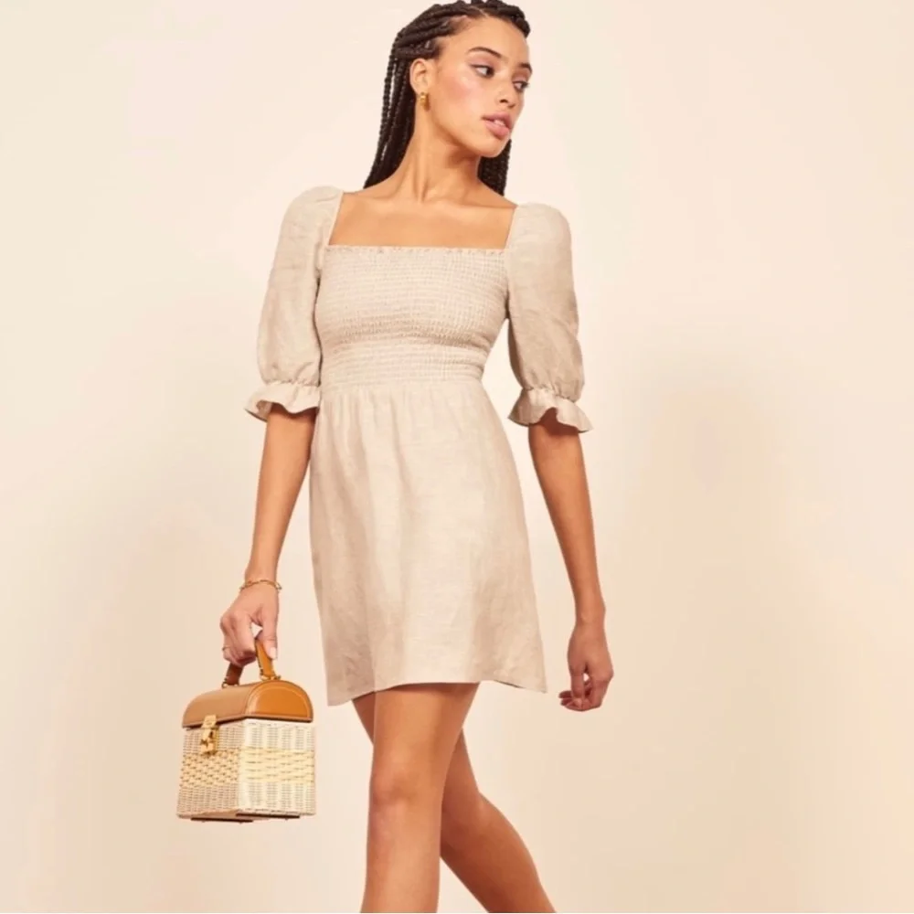 REFORMATION Cerise Linen Dress - Picture 3 of 12